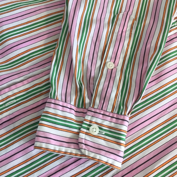 RALPH LAUREN sz 16 button up shirt pink green - Picture 9 of 15